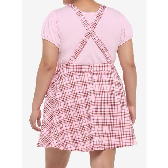 Pink & Red Plaid Heart Skirtall Plus Size 2 - Picture 5 of 6